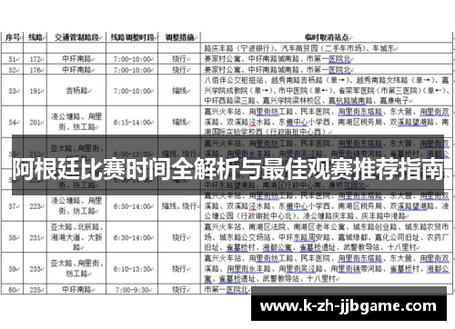 阿根廷比赛时间全解析与最佳观赛推荐指南 阿根廷比赛时间全解析与最佳观赛推荐指南